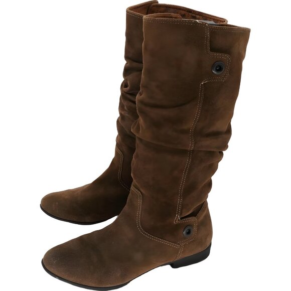 Sofft Women's brown suede slouch mid-calf boots with cushioned sole 5 - Picture 2 of 6